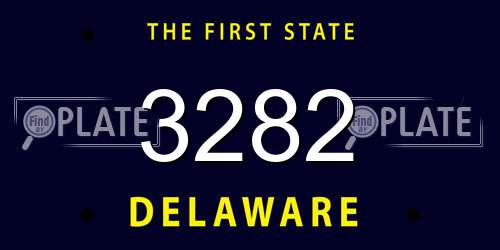 3282 Delaware License Plate