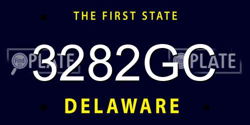 3282GC Delaware License Plate