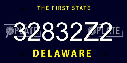 32832Z2 Delaware License Plate