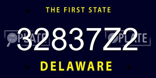 32837Z2 Delaware License Plate