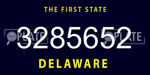 3285652 Delaware License Plate