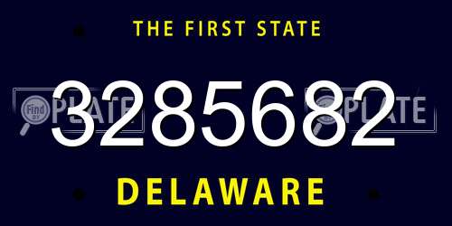 3285682 Delaware License Plate