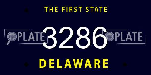 3286 Delaware License Plate