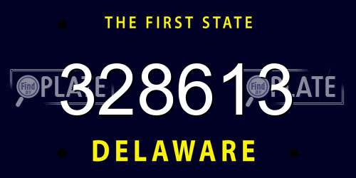 328613 Delaware License Plate