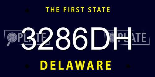 3286DH Delaware License Plate