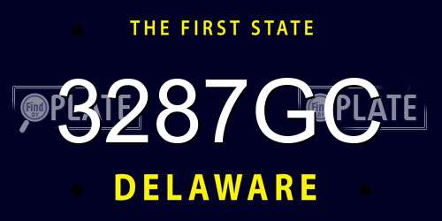 3287GC Delaware License Plate