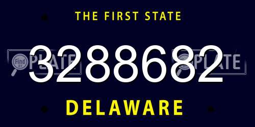 3288682 Delaware License Plate