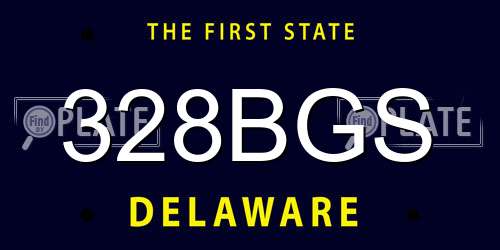 328BGS Delaware License Plate