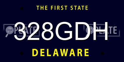 328GDH Delaware License Plate