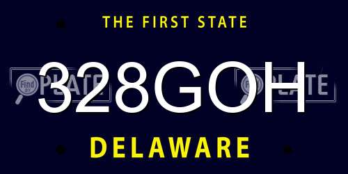 328GOH Delaware License Plate