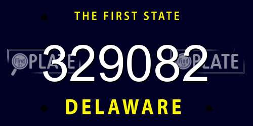 329082 Delaware License Plate