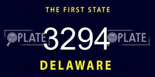3294 Delaware License Plate