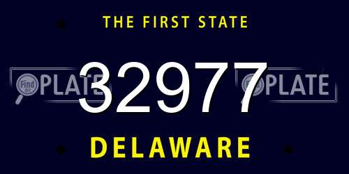 32977 Delaware License Plate
