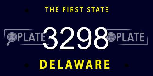 3298 Delaware License Plate