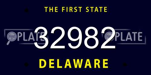 32982 Delaware License Plate