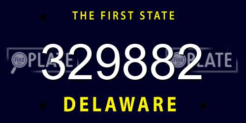 329882 Delaware License Plate