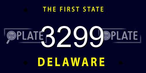 3299 Delaware License Plate
