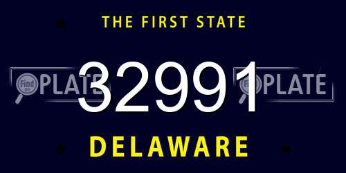 32991 Delaware License Plate