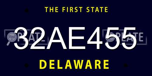 32AE455 Delaware License Plate