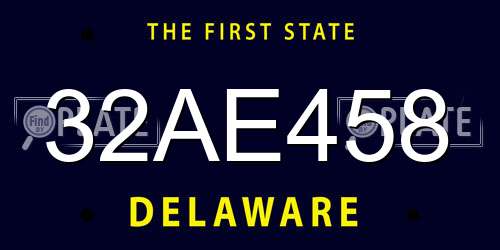 32AE458 Delaware License Plate