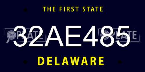 32AE485 Delaware License Plate