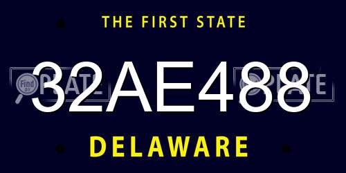 32AE488 Delaware License Plate