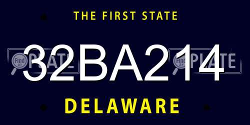 32BA214 Delaware License Plate