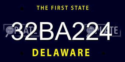 32BA224 Delaware License Plate