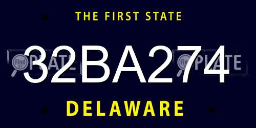 32BA274 Delaware License Plate