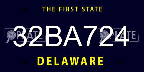 32BA724 Delaware License Plate