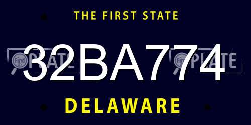 32BA774 Delaware License Plate