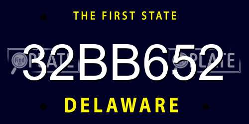 32BB652 Delaware License Plate
