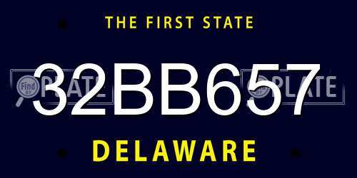 32BB657 Delaware License Plate