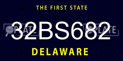 32BS682 Delaware License Plate