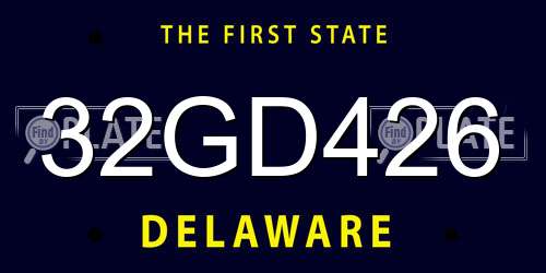 32GD426 Delaware License Plate