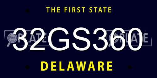 32GS360 Delaware License Plate