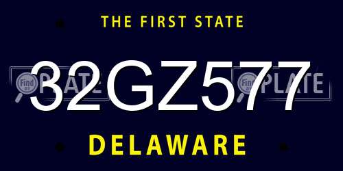 32GZ577 Delaware License Plate