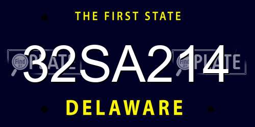 32SA214 Delaware License Plate