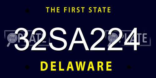 32SA224 Delaware License Plate