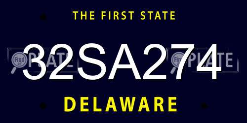 32SA274 Delaware License Plate