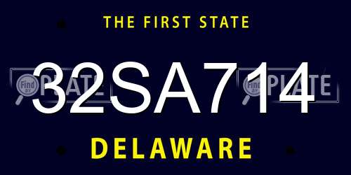 32SA714 Delaware License Plate