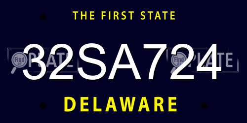 32SA724 Delaware License Plate