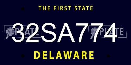 32SA774 Delaware License Plate