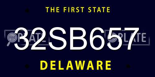 32SB657 Delaware License Plate