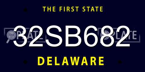 32SB682 Delaware License Plate
