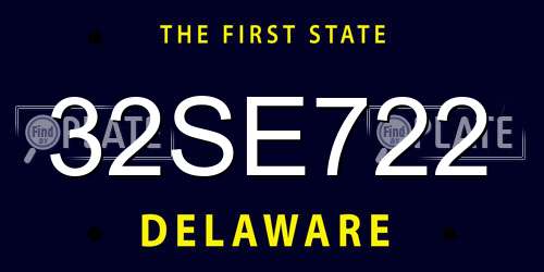 32SE722 Delaware License Plate