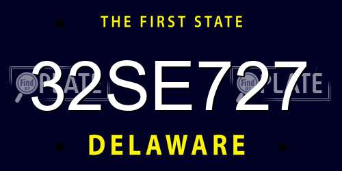 32SE727 Delaware License Plate