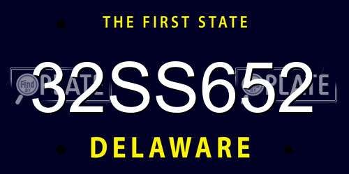 32SS652 Delaware License Plate