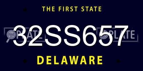 32SS657 Delaware License Plate