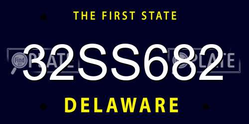 32SS682 Delaware License Plate